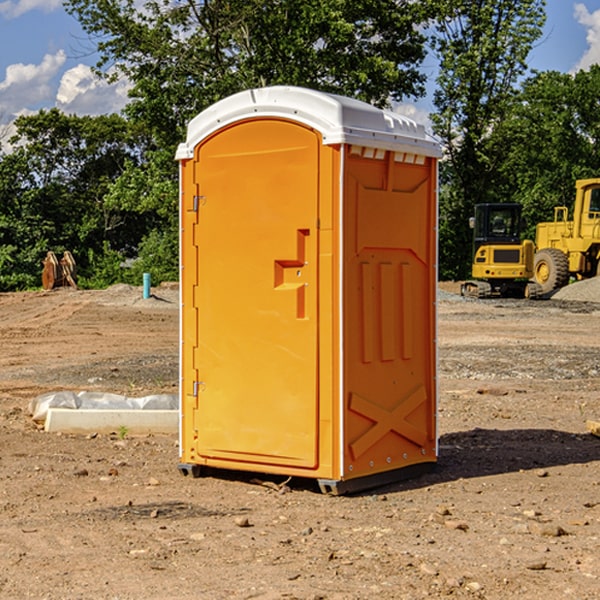 how often are the portable restrooms cleaned and serviced during a rental period in White South Dakota